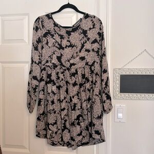 Zara Long Sleeve Paisley Babydoll Dress